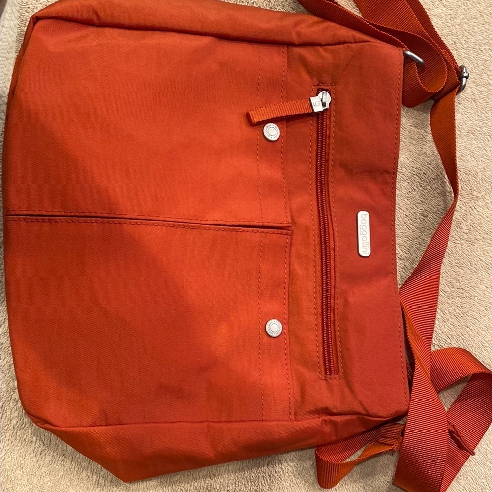 Vibrant Orange Canvas Crossbody Bag with Adjustable Strap